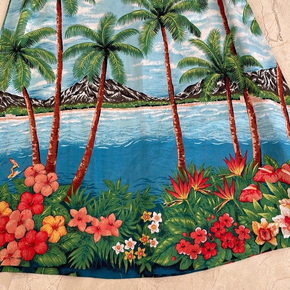 PALM TREES/FLORAL LONG SKIRT - Picture 2 of 7